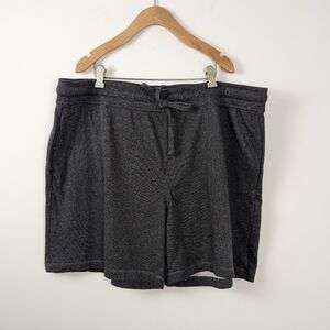 Pierre Cardin Men's Charcoal Textured Cotton-Blend Shorts  Comfort Fit, Size XXL